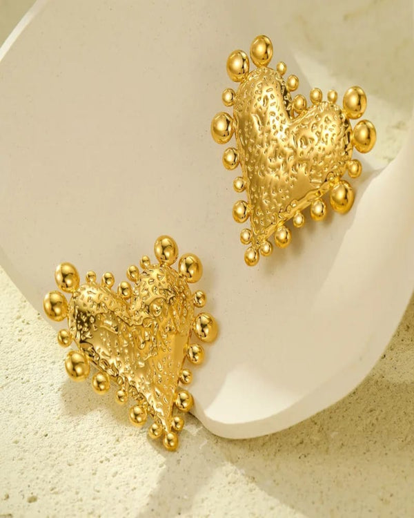 Stellar Heart 18K Gold Plated Earrings