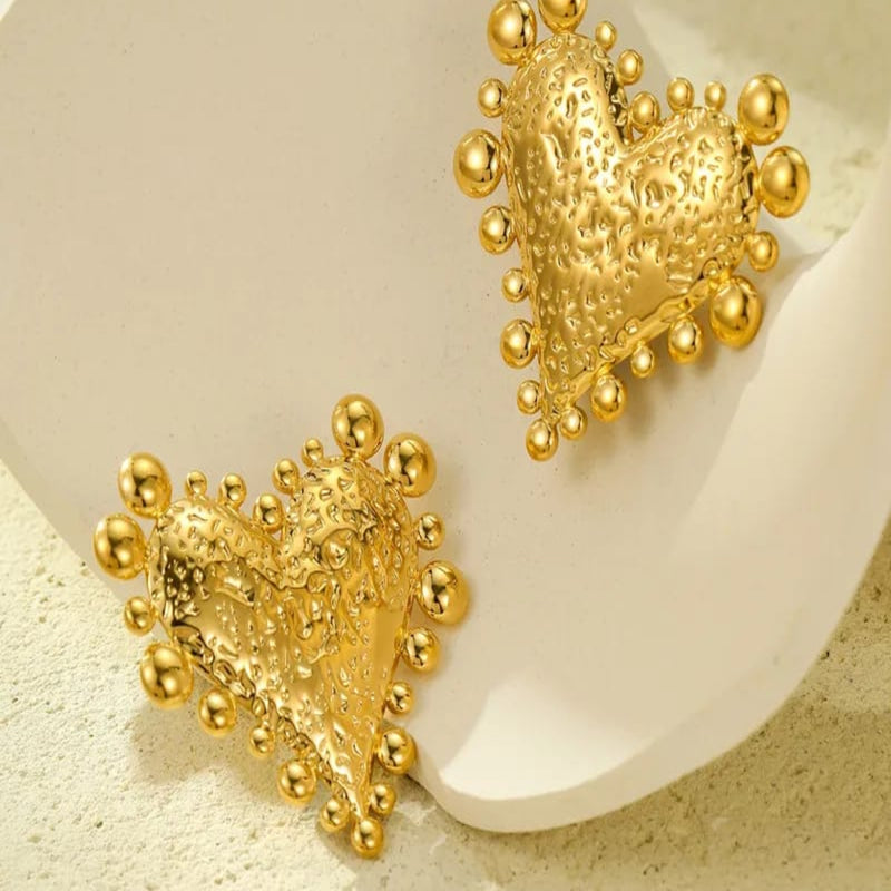 Stellar Heart 18K Gold Plated Earrings