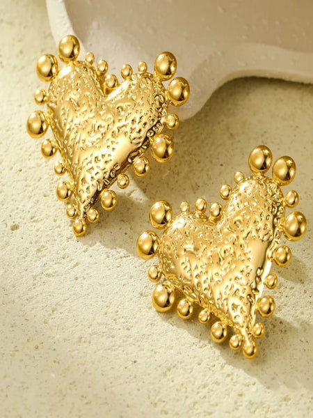 Stellar Heart 18K Gold Plated Earrings