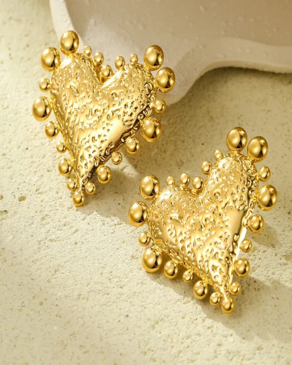 Stellar Heart 18K Gold Plated Earrings