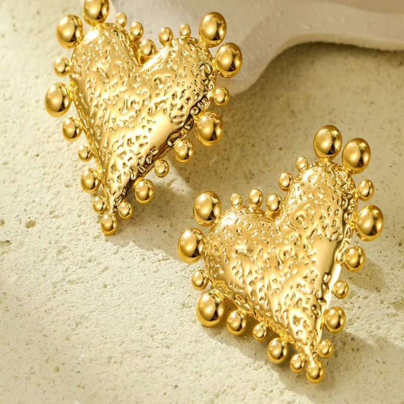 Stellar Heart 18K Gold Plated Earrings