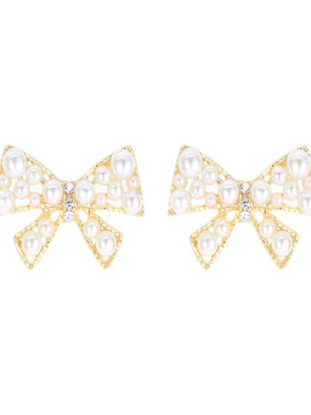 Nova Bow Earrings(Silver Plated)