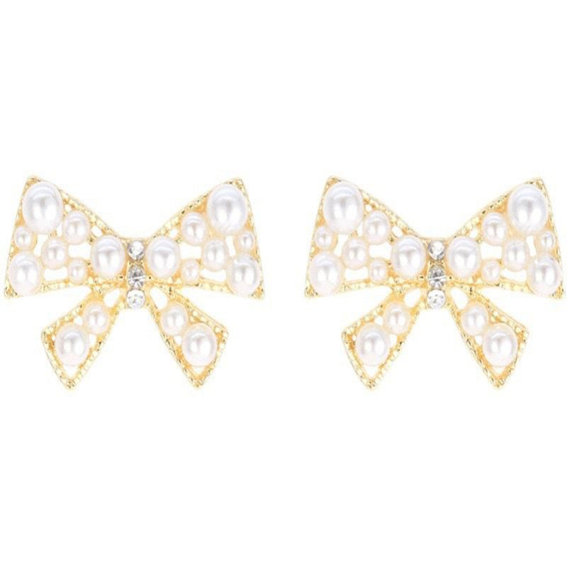 Nova Bow Earrings(Silver Plated)