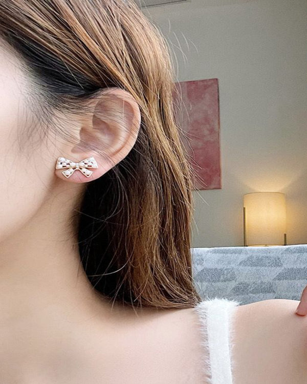 Nova Bow Earrings(Silver Plated)