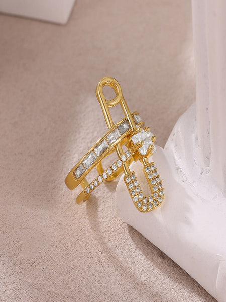 Astra Pin Drop 18k Real Gold Plated Ring