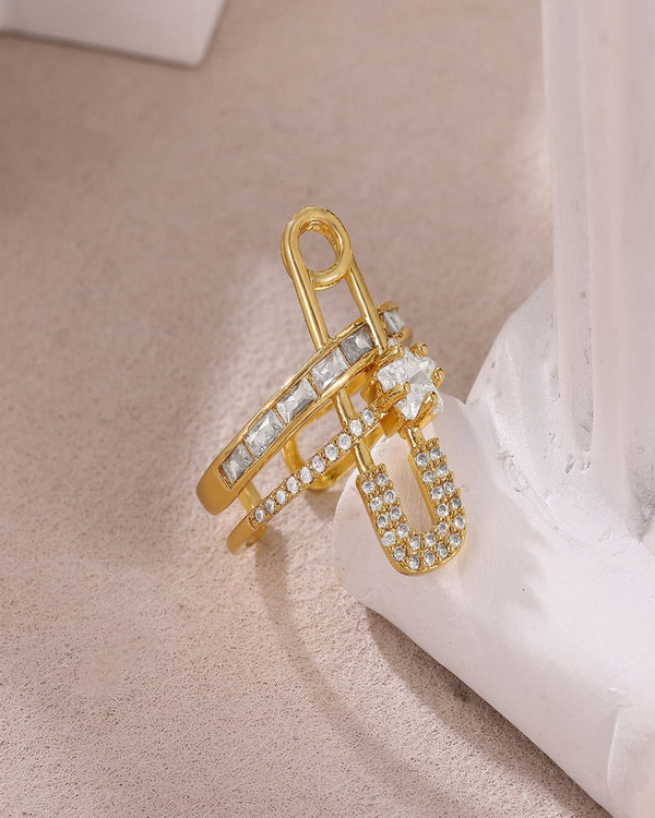 Astra Pin Drop 18k Real Gold Plated Ring