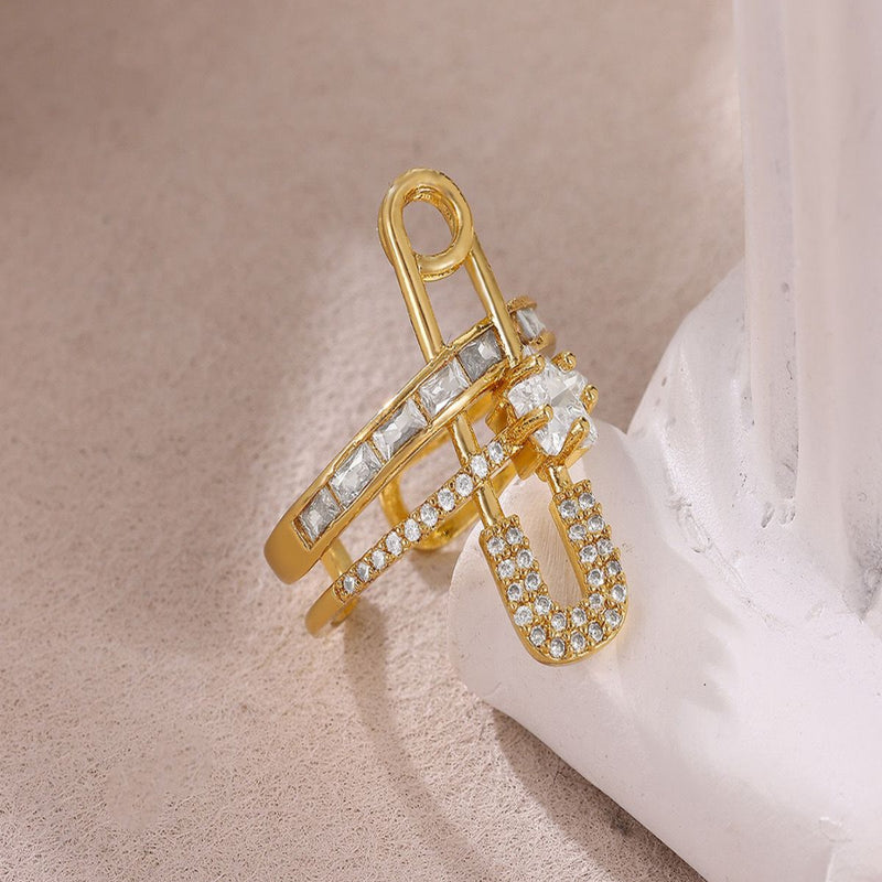 Astra Pin Drop 18k Real Gold Plated Ring