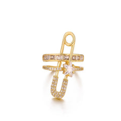 Astra Pin Drop 18k Real Gold Plated Ring
