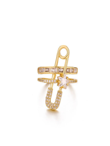 Astra Pin Drop 18k Real Gold Plated Ring