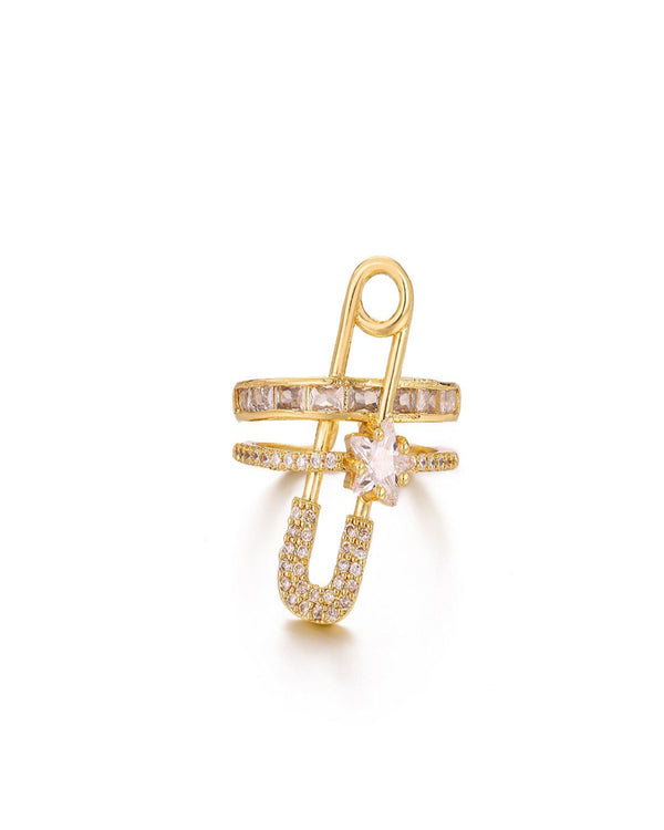 Astra Pin Drop 18k Real Gold Plated Ring