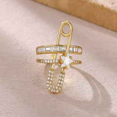 Astra Pin Drop 18k Real Gold Plated Ring