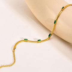 Eterna Green 18K Gold Plated Bracelet