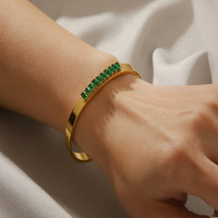 Emerald Promise Gold Plated Bangle