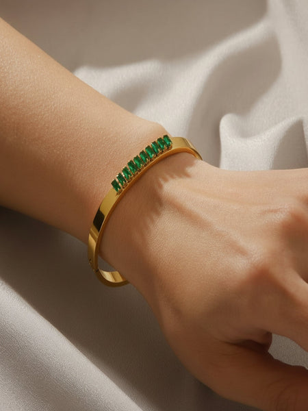 Emerald Promise Gold Plated Bangle