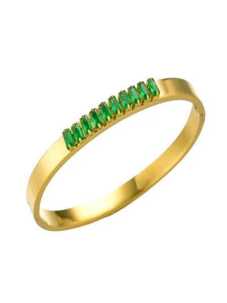 Emerald Promise Gold Plated Bangle