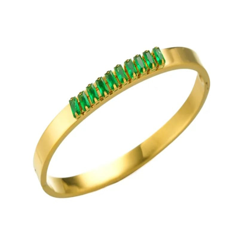 Emerald Promise Gold Plated Bangle
