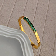 Emerald Promise Gold Plated Bangle