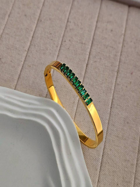 Emerald Promise Gold Plated Bangle