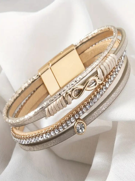 Infinity PU Leather Bracelet (Magnetic Lock)