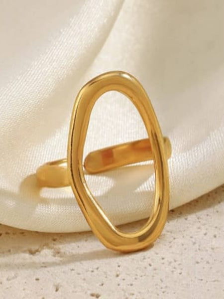 Halo Gold Plated Ring (Adjustable)