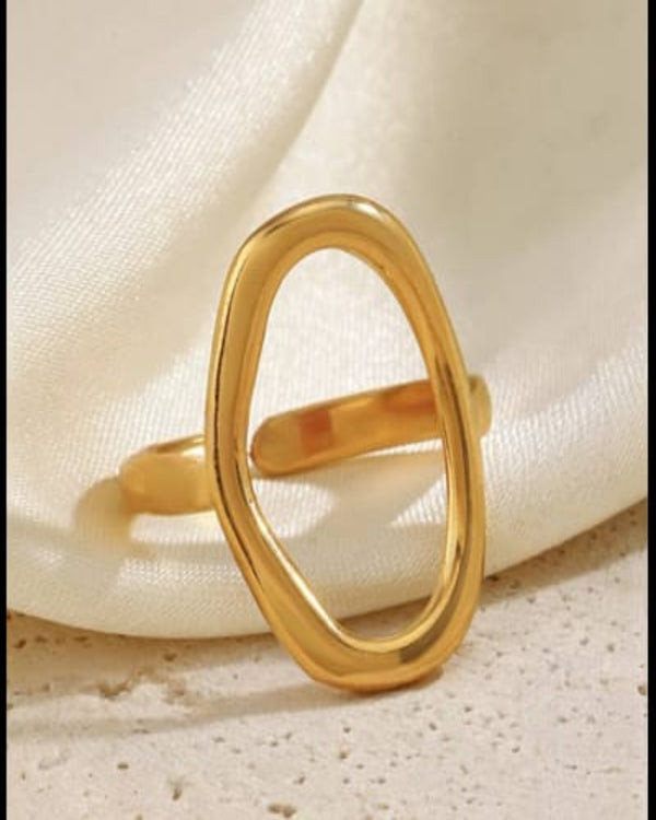 Halo Gold Plated Ring (Adjustable)