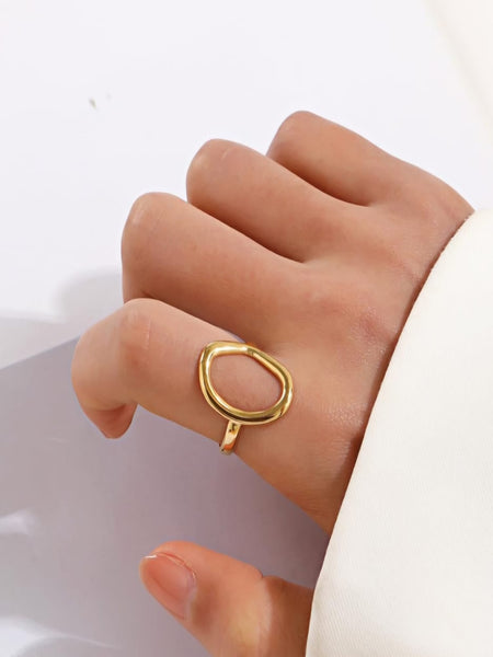 Halo Gold Plated Ring (Adjustable)