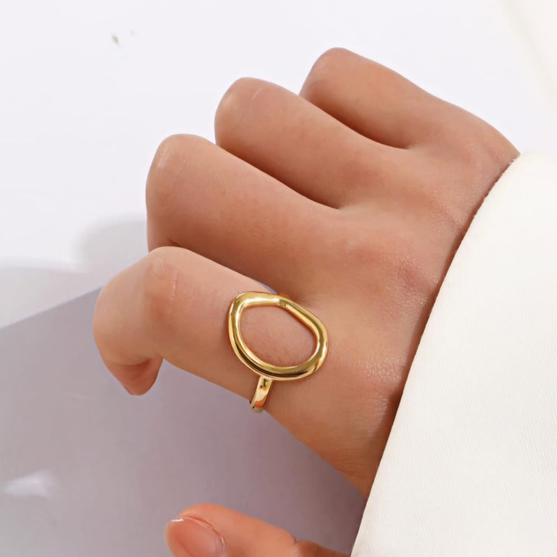 Halo Gold Plated Ring (Adjustable)
