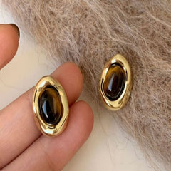 Amber Orbit 18K Gold Plated Earrings