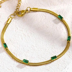 Eterna Green 18K Gold Plated Bracelet