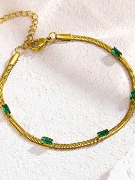 Eterna Green 18K Gold Plated Bracelet