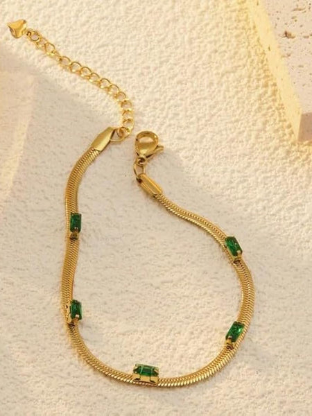 Eterna Green 18K Gold Plated Bracelet
