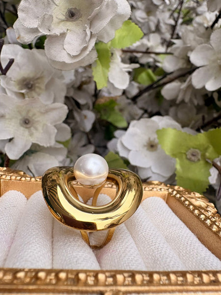 Lunar Halo 18K Gold Plated Ring (Adjustable)