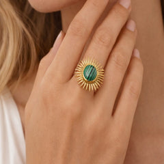 Kale 18K Gold Plated Ring (Adjustable)