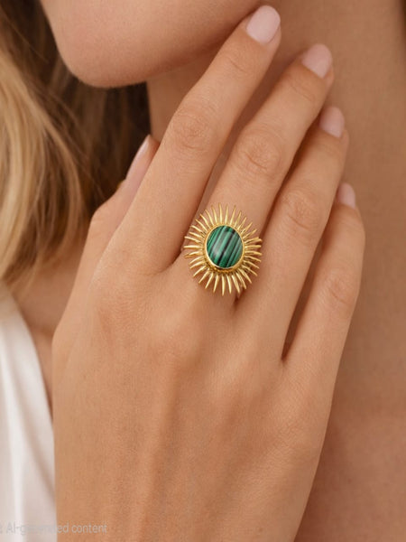 Kale 18K Gold Plated Ring (Adjustable)