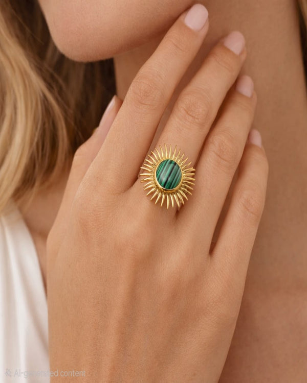 Kale 18K Gold Plated Ring (Adjustable)