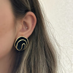 Faye-The Golden Eclipse 18K Gold Plated  Stud earrings