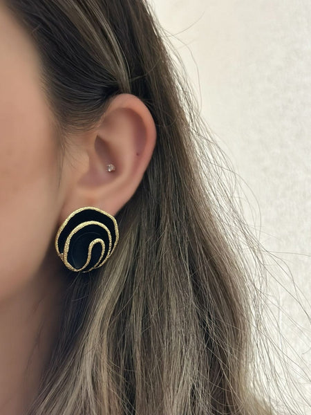 Faye-The Golden Eclipse 18K Gold Plated  Stud earrings