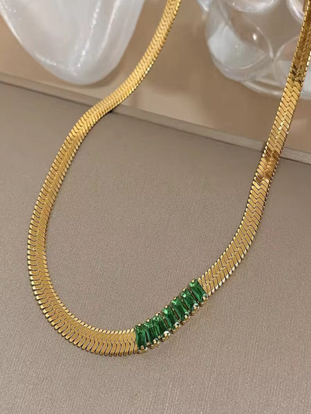Emerald Promise Gold Plated Chain
