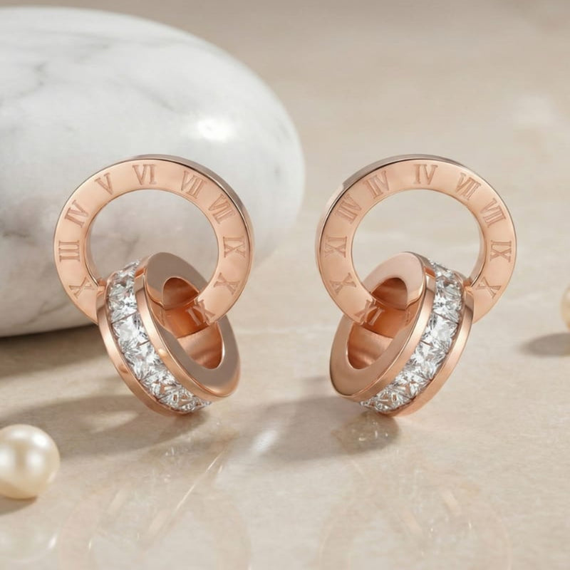 Orbit Linked 18k Gold Plated Earrings