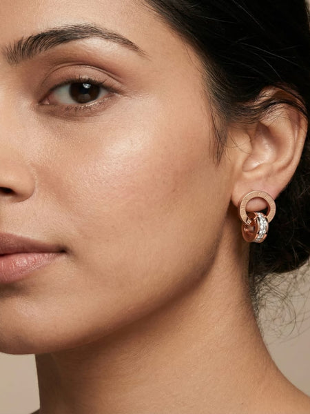 Orbit Linked 18k Gold Plated Earrings