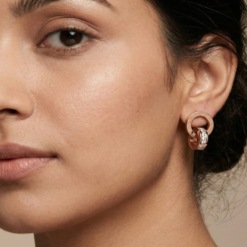 Orbit Linked 18k Gold Plated Earrings