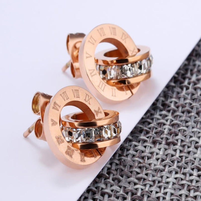 Orbit Linked 18k Gold Plated Earrings