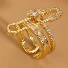 Astra Pin Drop 18k Real Gold Plated Ring