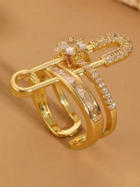 Astra Pin Drop 18k Real Gold Plated Ring
