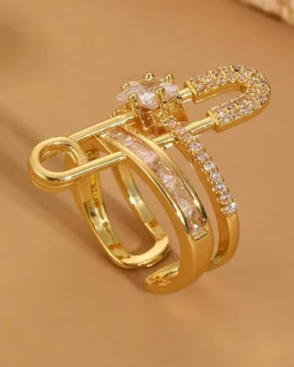 Astra Pin Drop 18k Real Gold Plated Ring