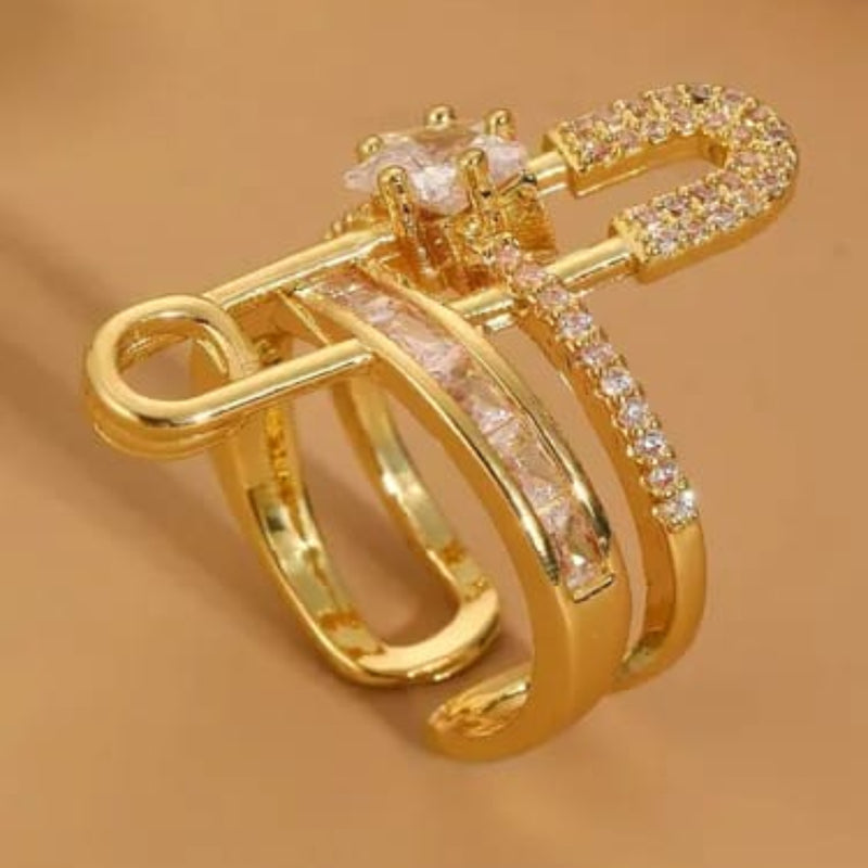 Astra Pin Drop 18k Real Gold Plated Ring