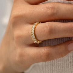 Star Lore Zirconia Gold Plated Ring(Adjustable)