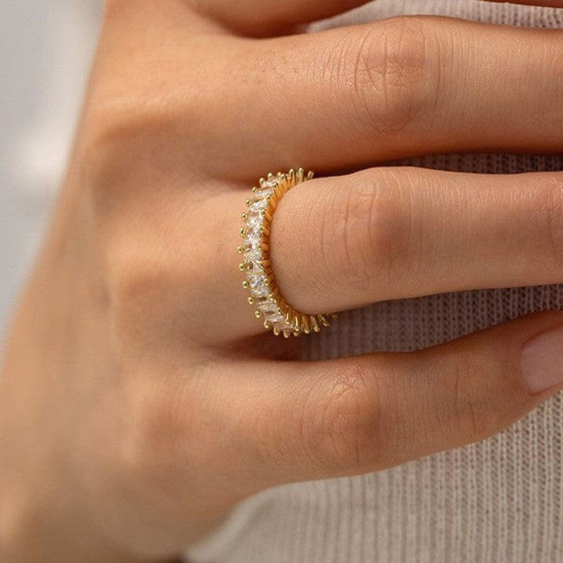 Star Lore Zirconia Gold Plated Ring(Adjustable)