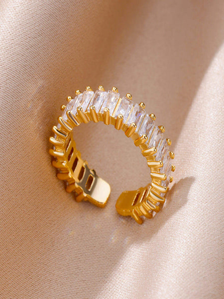 Star Lore Zirconia Gold Plated Ring(Adjustable)