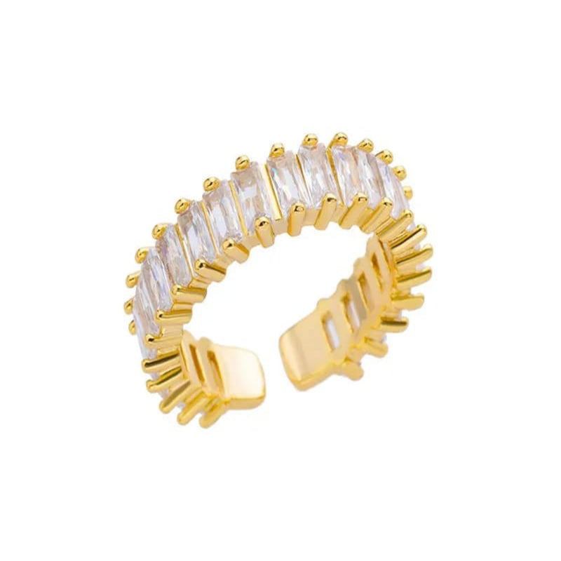 Star Lore Zirconia Gold Plated Ring(Adjustable)
